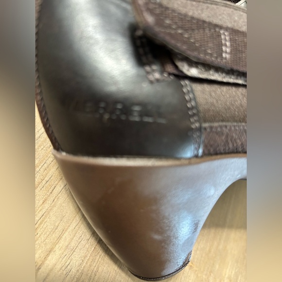 Merrell Expresso Leather Booties with Chunky Heel size 7 - Picture 3 of 7